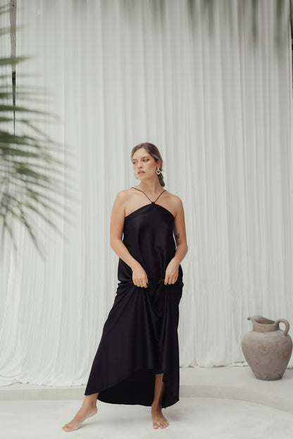 JADE long dress with thin straps and backless