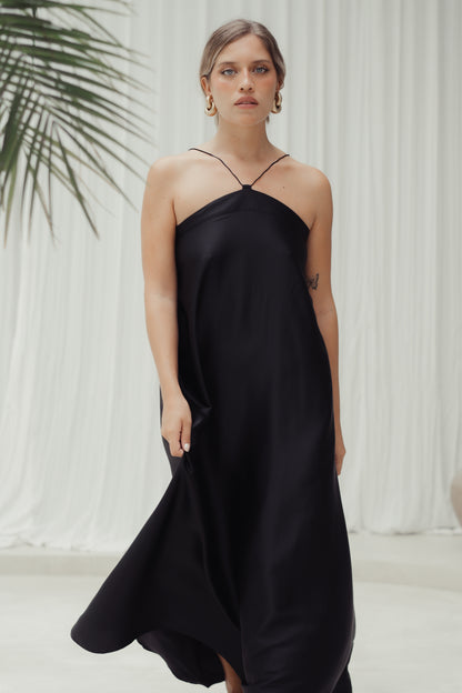 JADE long dress with thin straps and backless